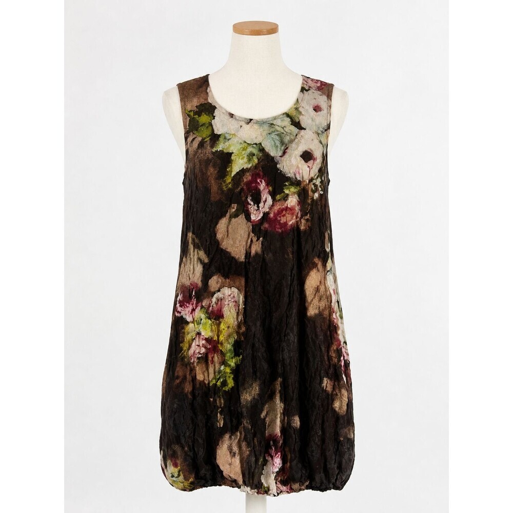 New Bryn Walker Luca Tunic Dress Size Small Floral Crinkle Fabric Bubble Hem